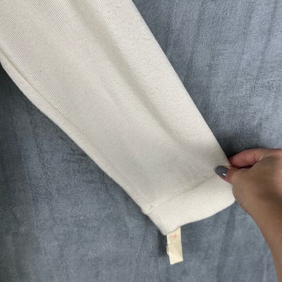 JINABE Dress Womens 2 Silk Sweater Cream Asymmetrical Neutral Minimalist Vintage - Picture 7 of 16